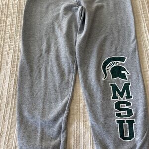 Fanatics Gray Sweatpants with Dark Green MSU Logo